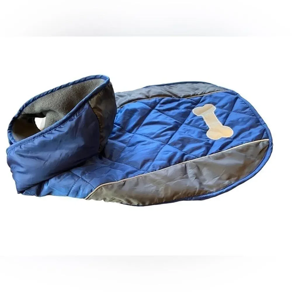 Quilted Hooded Dog Puffer Jacket Size Medium